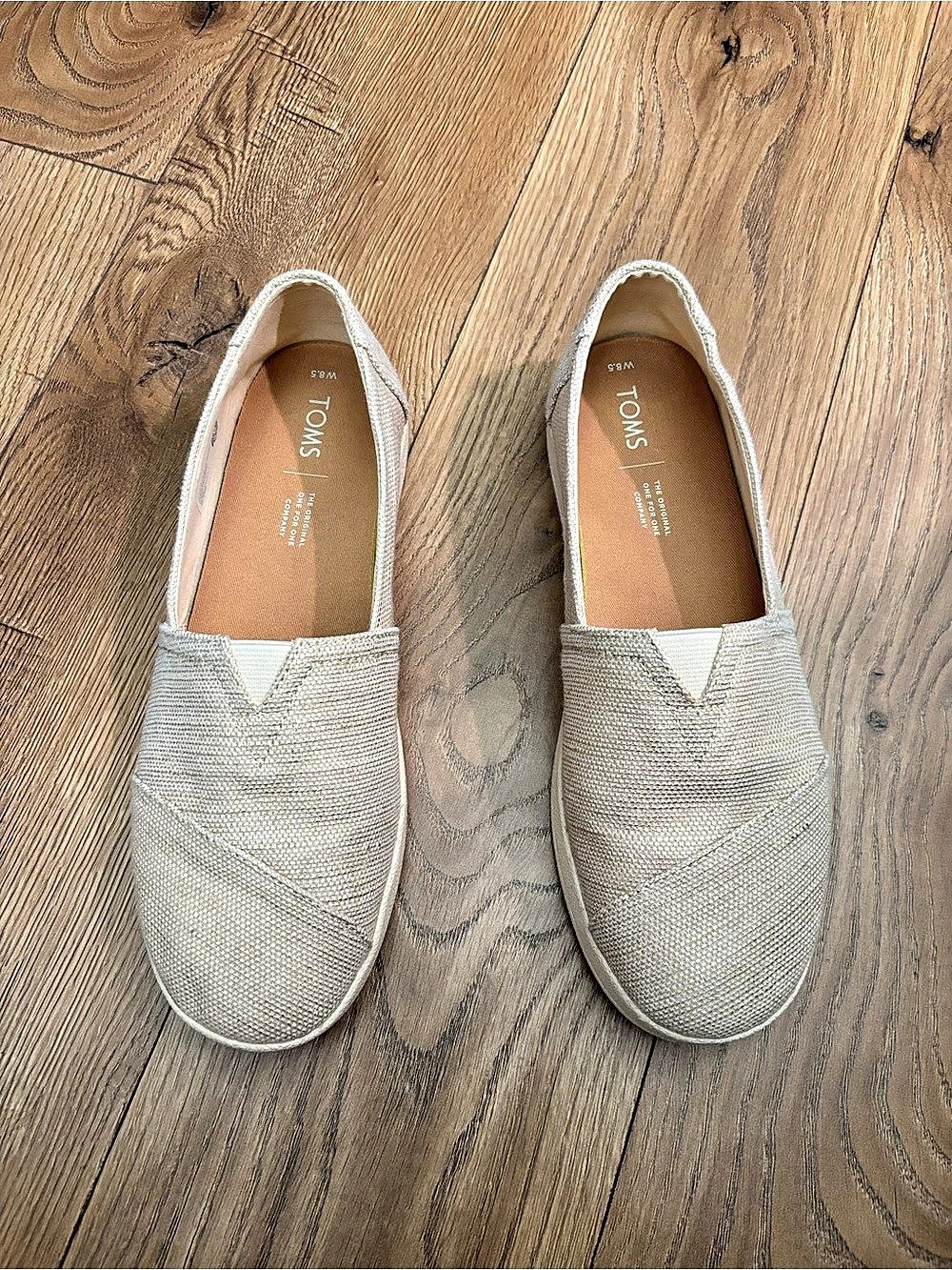 TOMS Avalon rose gold metallic slip on shoes US 8.5